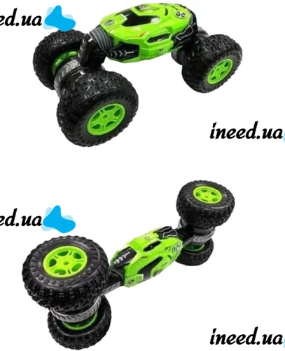 Трюкова машинка перевертиш Dance Monster RQ-2028 Green на радіокеруванні, всюдихід трансформер на пульті управління, Зелена
