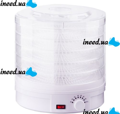 Электрическая сушилка для овощей, фруктов и мяса Royals Berg RB-959 800W White Белая на 5 отсеков, Дегидратор, Электросушилка с терморегулятором