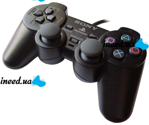 Проводной джойстик PS2 GamePad DualShock Sony PlayStation 2 геймпад для Play Station 2 (Сони) Черный Black