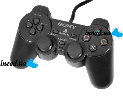 Проводной джойстик PS2 GamePad DualShock Sony PlayStation 2 геймпад для Play Station 2 (Сони) Черный Black
