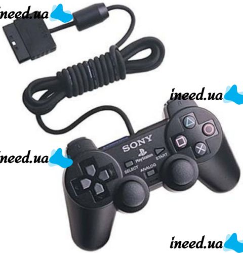 Проводной джойстик PS2 GamePad DualShock Sony PlayStation 2 геймпад для Play Station 2 (Сони) Черный Black