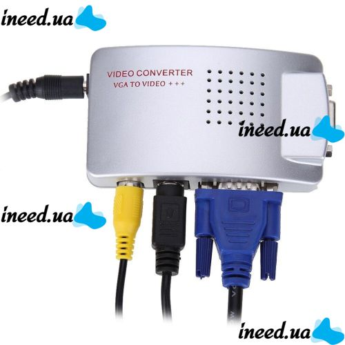Универсальный конвертер VGA-RCA AV + S-Video TV converter с VGA на RCA тюльпаны для подключение от ПК к ТВ.