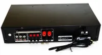 Стерео усилитель мощности звука UKC AV-121BT 200W, Пятиканальный портативный стереоусилитель с караоке на 2 микрофона, FM радио и Bluetooth USB