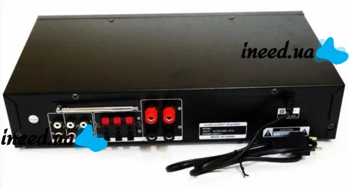 Стерео усилитель мощности звука UKC AV-121BT 200W, Пятиканальный портативный стереоусилитель с караоке на 2 микрофона, FM радио и Bluetooth USB