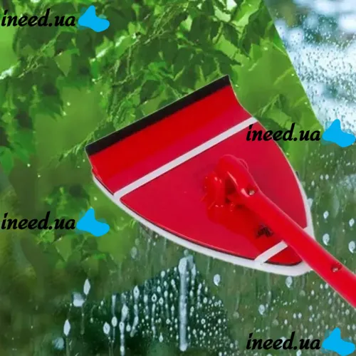 Universal Brush Pane DR by Fuller Brush for Washing windows and glasses with a telescopic handle, Brush scraper for cleaning mirrors with nozzles Red