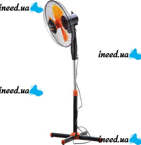 Підлоговий вентилятор Domotec MS-1619 40 см stand fan 16" дюймів 40W помаранчевий Домотек Orange на телескопічній ніжці з поворотом і нахилом