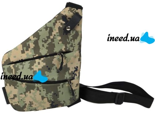 Тактическая нагрудная сумка мессенджер Cross Body однолямочная, Водонепроницаемая мужская барсетка через плечо, Сумка кобура Кросс боди, Пиксельная