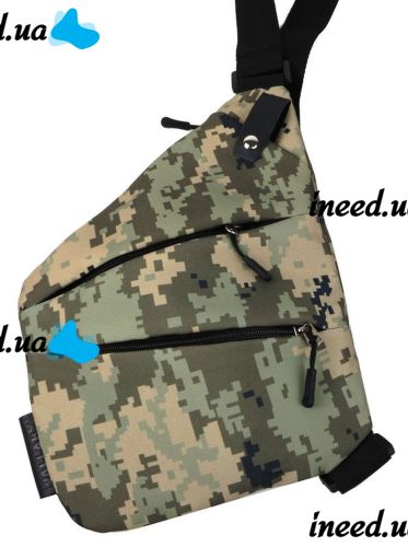 Тактическая нагрудная сумка мессенджер Cross Body однолямочная, Водонепроницаемая мужская барсетка через плечо, Сумка кобура Кросс боди, Пиксельная