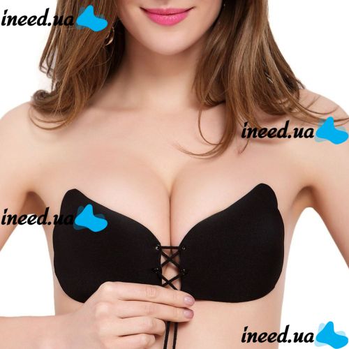 Силиконовый невидимый бюстгальтер Fly Bra Butterfly с эффектом Рush Up лифчик невидимка фиксация груди без бретелей, бежевый телесный черный флай бра