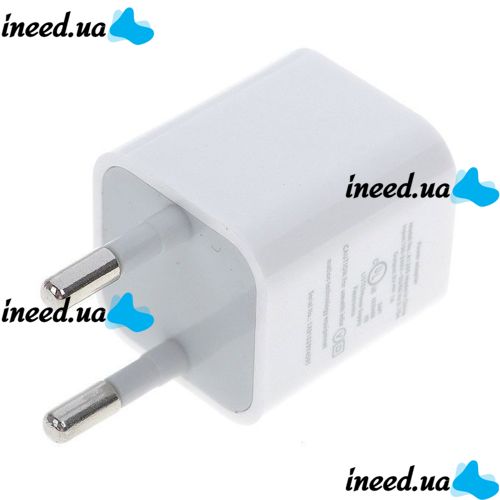 USB Адаптер - зарядка White 220V 1А кубик, блок питания