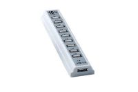 Активный USB хаб Digital White на 10 портов разветвитель с блоком питания белый