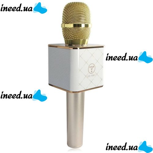Беспроводной микрофон караоке bluetooth Q7 Gold Золотой