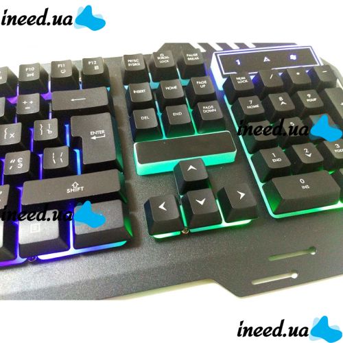USB проводная компьютерная клавиатура Kronos KW-900 с подсветкой Black