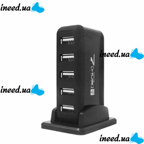 Вертикальный USB хаб HUB 2.0 Tomtop на 7 портов разветвитель удлинитель от сети