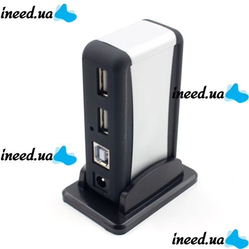 Вертикальный USB хаб HUB 2.0 Tomtop на 7 портов разветвитель удлинитель от сети