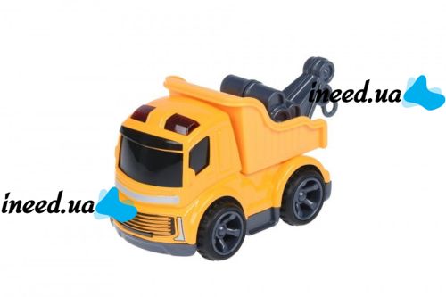 Индукционный трактор с краном Inductive Truck 777-002 едет по линии