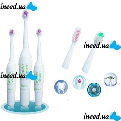 Электрическая зубная щётка на батарейках 3 в 1 Massage Toothbrush R008-1
