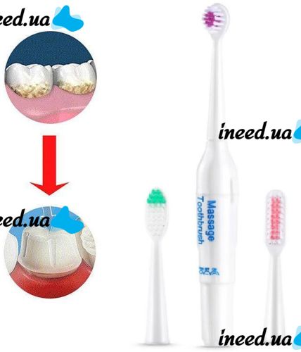 Электрическая зубная щётка на батарейках 3 в 1 Massage Toothbrush R008-1