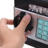 Children's electronic piggy bank safe Mony Safe, bill acceptor, ATM, with combination lock for paper bills, coins with Piggy Number Bank batteries