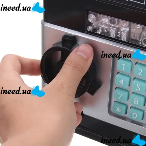 Children's electronic piggy bank safe Mony Safe, bill acceptor, ATM, with combination lock for paper bills, coins with Piggy Number Bank batteries