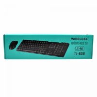 Комплект беспроводная клавиатура и мышь TJ-808 2.4G Black
