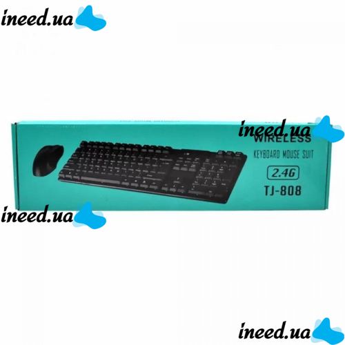 Комплект беспроводная клавиатура и мышь TJ-808 2.4G Black
