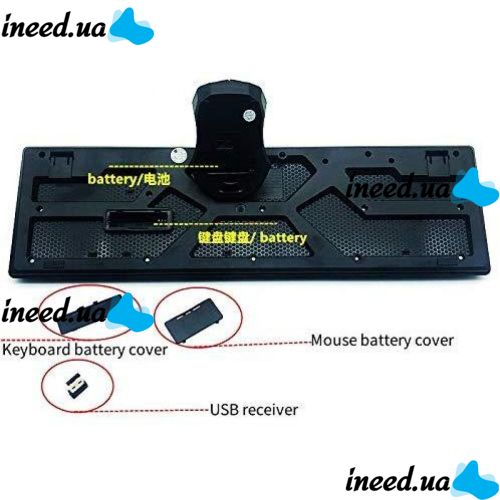 Комплект беспроводная клавиатура и мышь TJ-808 2.4G Black