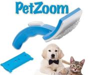 Самоочищающаяся щетка для вычесывания животных Pet Zoom с триммером массажная PetZoom шерсти Пет Зум