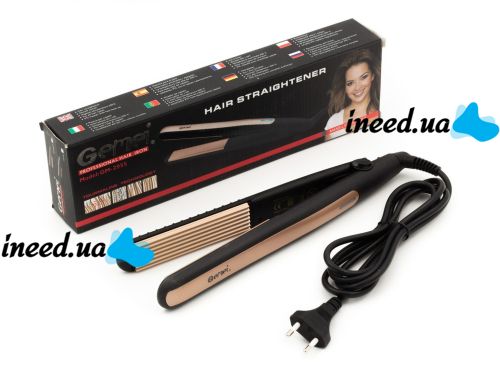 Профессиональная плойка гофре Gemei GM-2955W для укладки и завивки волос 45W, Утюжок с турмалиновым покрытием для прикорневого объема волос Gemmy