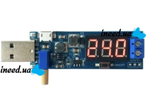 Универсальный понижающий повышающий преобразователь USB WX-6423 DC-DC 3.5-12V 1.2-24V Модуль преобразования напряжения 3.5-12В 1.2-24В с вольтметром