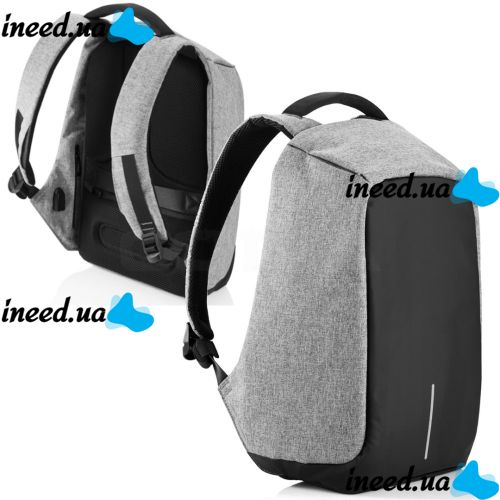 Anti-theft Backpack Bobby XD Design Grey USB with USB Charging Connector travel bag 9009