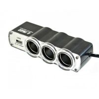 Тройник сплиттер в прикуриватель авто адаптер USB WF-0120