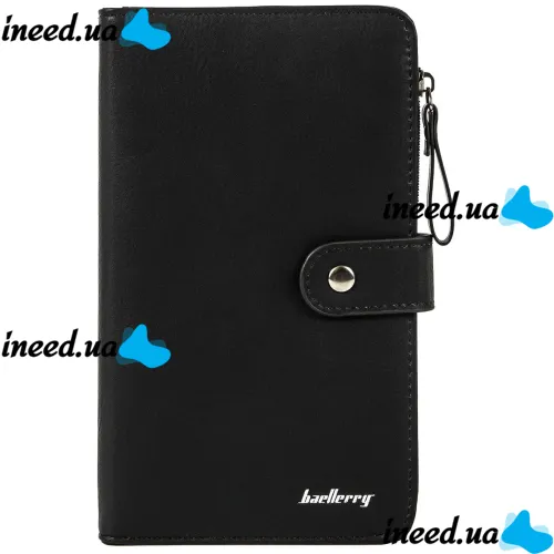 Женский кошелек клатч Baellerry Miracle JC224 Black с отделением для телефона на кнопке, Женское портмоне на 17 отделений для купюр и монет Черный