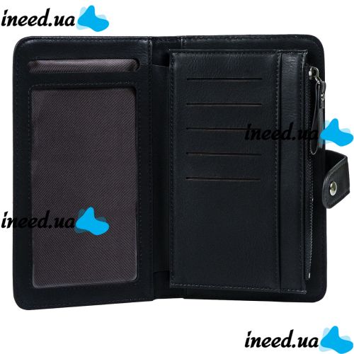 Женский кошелек клатч Baellerry Miracle JC224 Black с отделением для телефона на кнопке, Женское портмоне на 17 отделений для купюр и монет Черный