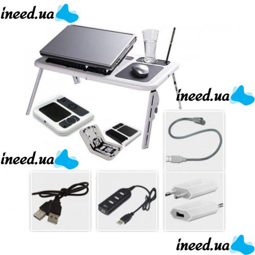 Подставка столик для ноутбука E-Table LD 09 2мя USB кулерами, Етейбл, Е тейбл