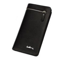 Мужской кожаный кошелек клатч Baellerry Italia Black B618 на молнии, Мужское портмоне на 21 отделение Черный