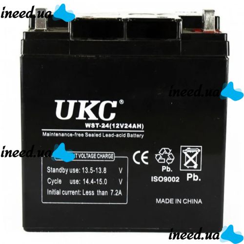 Универсальный аккумулятор UKC 12V 24Ah WST-24 (Аккумуляторная батарея 12В 24Ач)