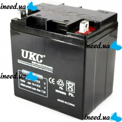 Универсальный аккумулятор UKC 12V 24Ah WST-24 (Аккумуляторная батарея 12В 24Ач)
