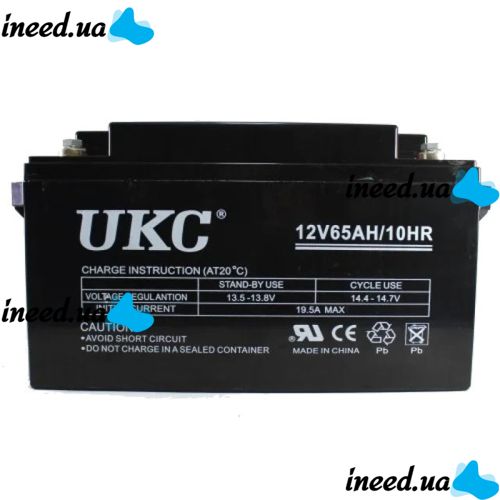 Универсальный гелевый аккумулятор GEL UKC 6-CNF-65 12V 65Ah (Аккумуляторная батарея 12В 65Ач)