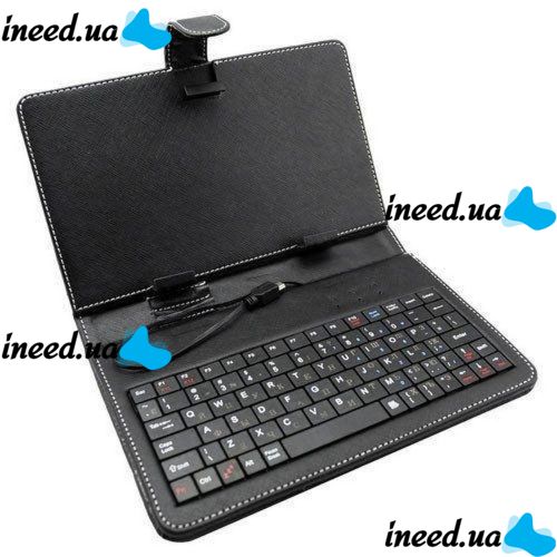 Чехол клавиатура для ПК планшета 7 Rus Black Mini и Micro Usb, чехол для планшета ПК "7"