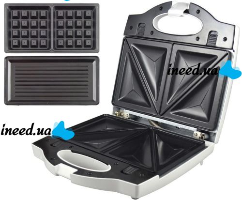 Сендвичница 3 в 1 Wimpex WX-1057 750W Бутербродница вафельница