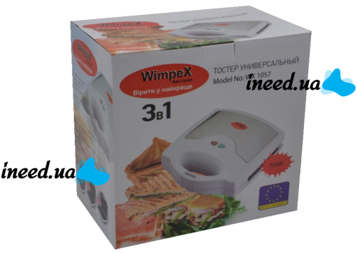 Сендвичница 3 в 1 Wimpex WX-1057 750W Бутербродница вафельница
