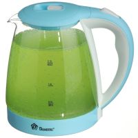 Domotec MS-8214 Sky Blue 2200W 2.2L Glass electric kettle, electric kettle with RGB color backlight