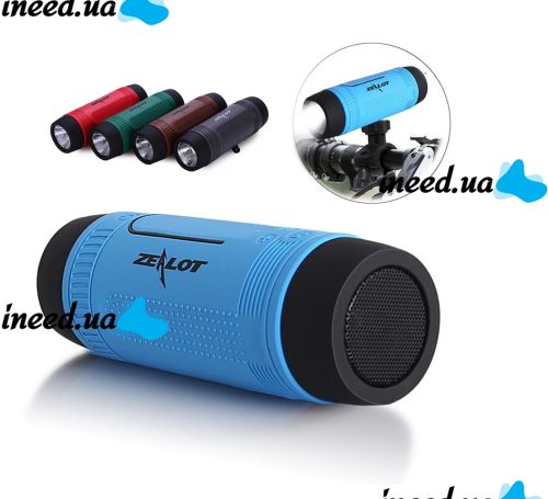 Велосипедная водонепроницаемая bluetooth колонка с фонариком Zealot S1 креплением на руль с power bank
