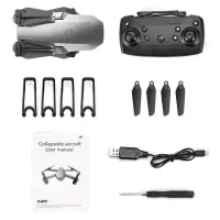 Профессиональный складной квадрокоптер Rias Drone 2 E68 с Wi-fi камерой 720p и пультом ДУ, Дрон коптер N18 wifi на радиоуправлении в кейсе Серый