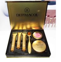 Набор тональных кремов Dermacol Make-up 6 в 1 M809 210, 211, 212 + Кисть щетка, Пудра, Румяна