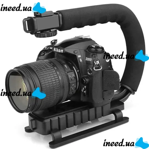 Стабилизатор ручка Gimbal AY-49U с креплением для фотоаппарата и телефона с Bluetooth микрофоном и LED лампой для селфи и видео с пультом ДУ