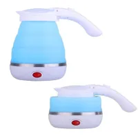 Electric Kettle Folding with Auto-off Electric Kettle 0.5 L, Travel Silicone Electric Kettle, Portable Electric Mini Kettle Blue
