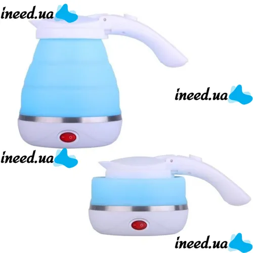 Electric Kettle Folding with Auto-off Electric Kettle 0.5 L, Travel Silicone Electric Kettle, Portable Electric Mini Kettle Blue
