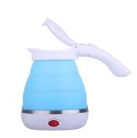 Electric Kettle Folding with Auto-off Electric Kettle 0.5 L, Travel Silicone Electric Kettle, Portable Electric Mini Kettle Blue